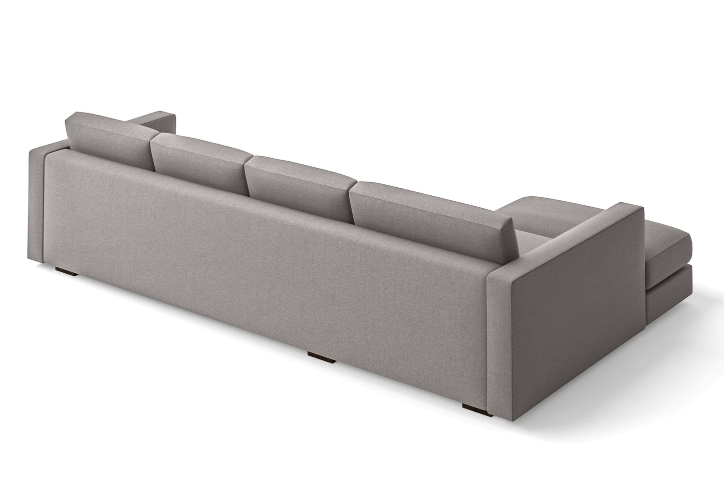 Messina 4 Seater Left Hand Facing Chaise Lounge Corner Sofa Grey Linen Fabric