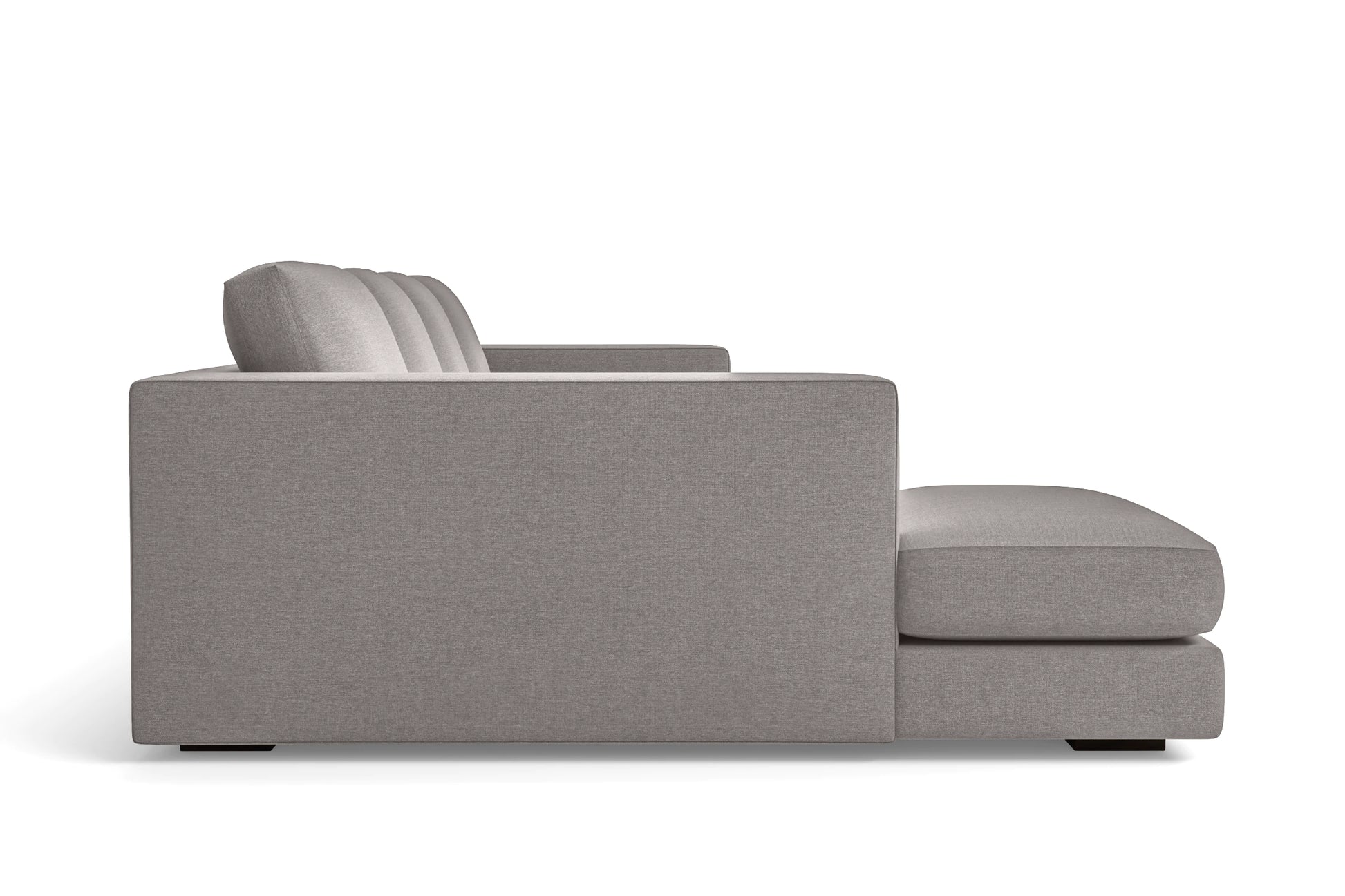 Messina 4 Seater Left Hand Facing Chaise Lounge Corner Sofa Grey Linen Fabric