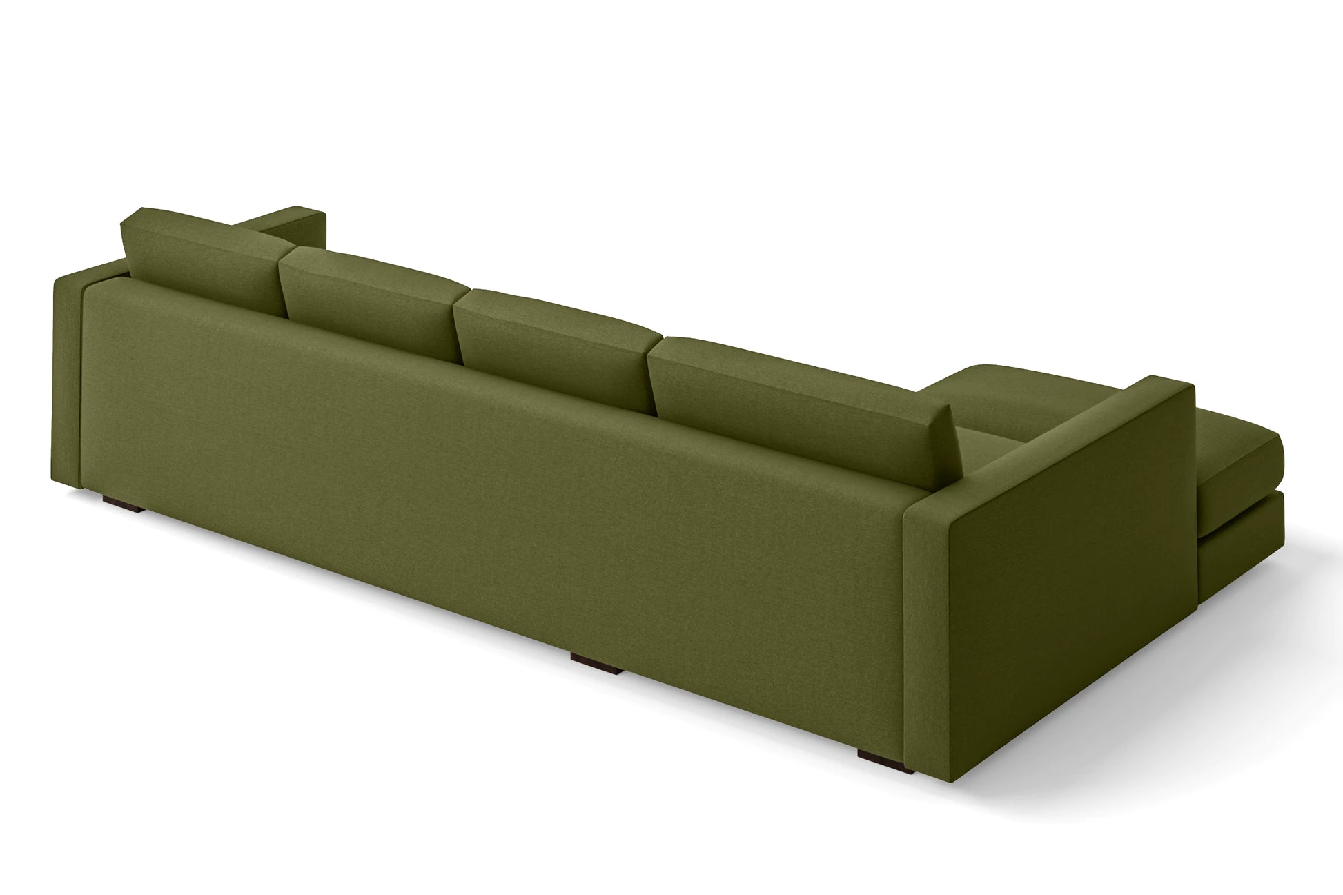 Messina 4 Seater Left Hand Facing Chaise Lounge Corner Sofa Olive Linen Fabric