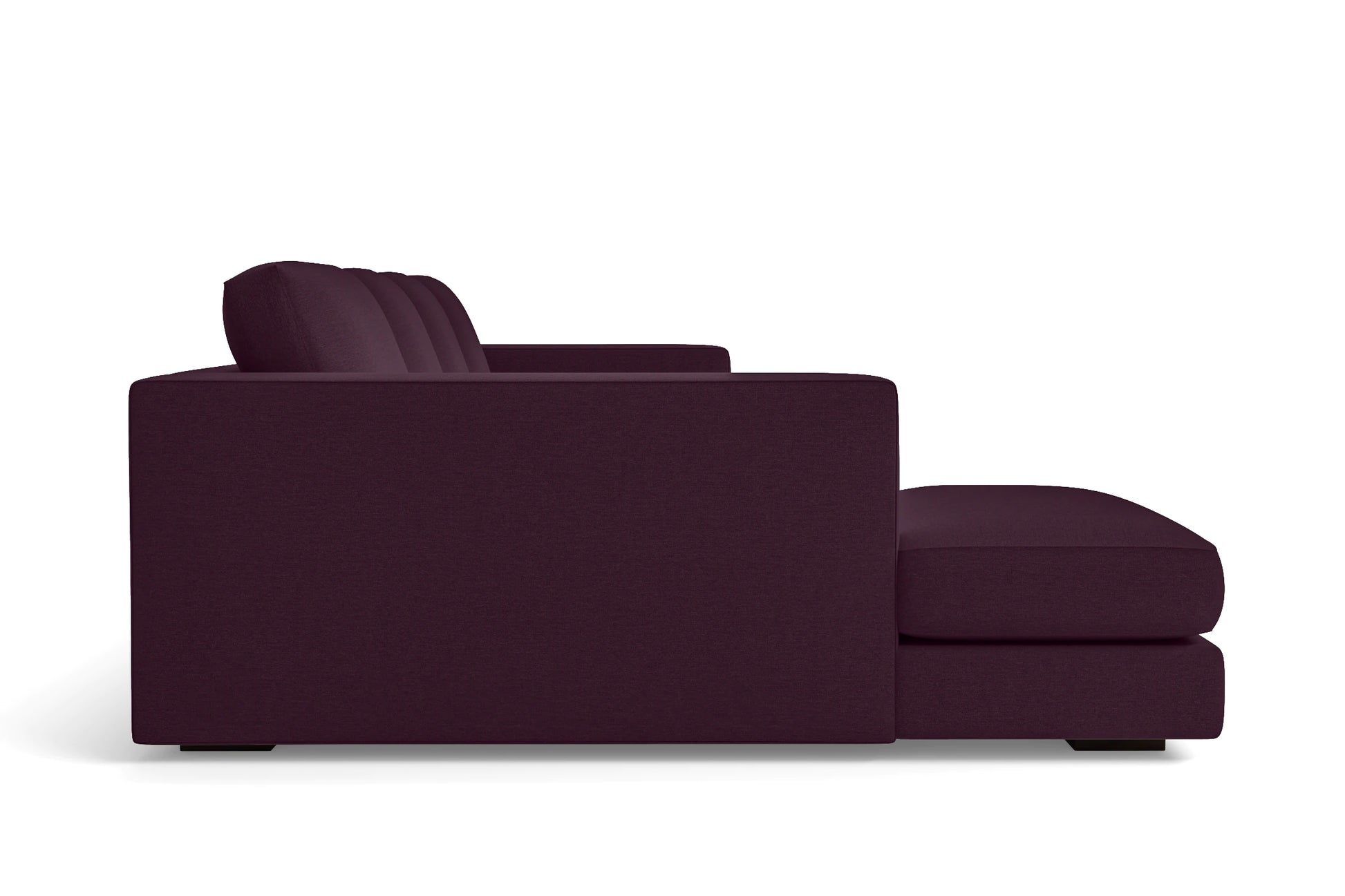 Messina 4 Seater Left Hand Facing Chaise Lounge Corner Sofa Purple Linen Fabric