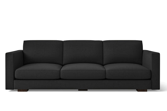 Messina 4 Seater Sofa Black Linen Fabric