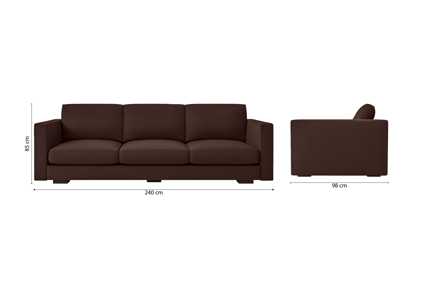 Messina 4 Seater Sofa Coffee Brown Linen Fabric