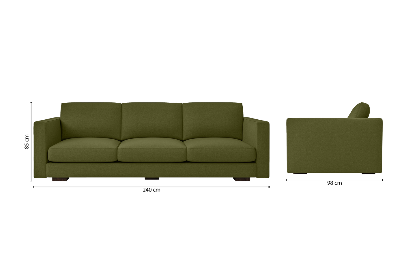 Messina 4 Seater Sofa Olive Linen Fabric