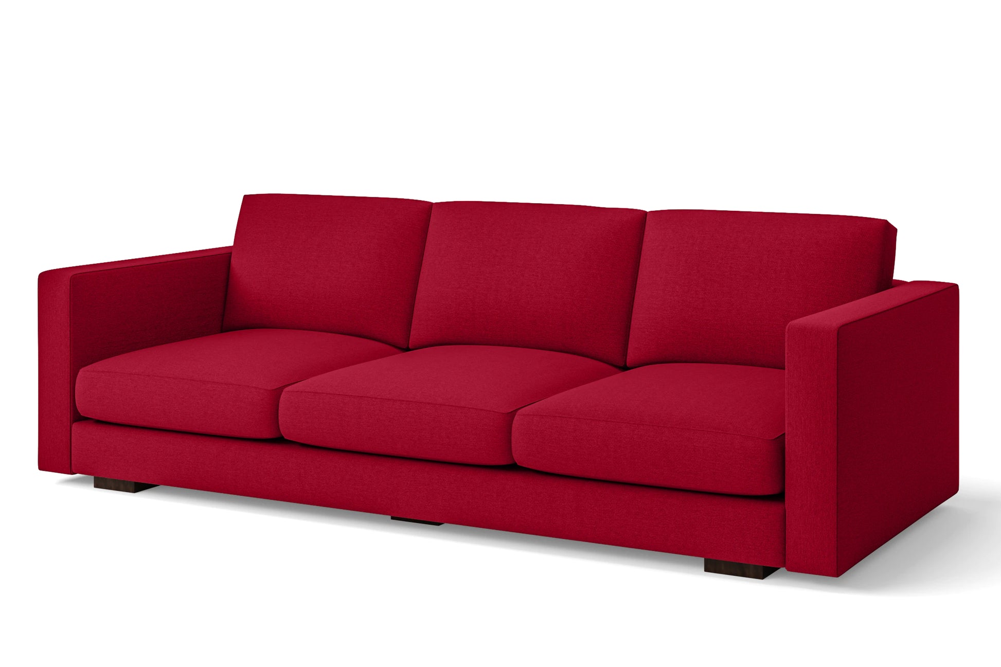 Messina 4 Seater Sofa Red Linen Fabric