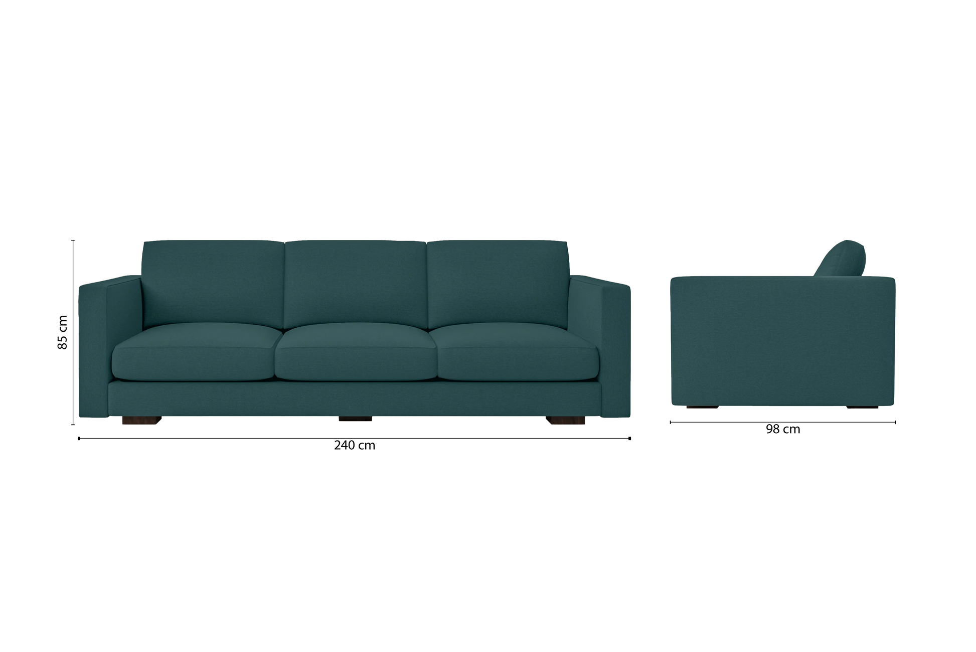 Messina 4 Seater Sofa Teal Linen Fabric