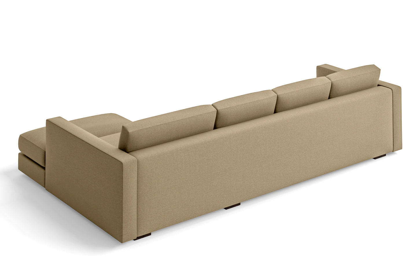 Messina 4 Seater Right Hand Facing Chaise Lounge Corner Sofa Beige Linen Fabric