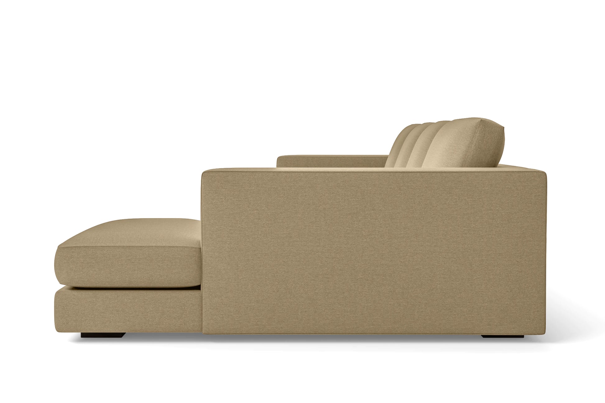 Messina 4 Seater Right Hand Facing Chaise Lounge Corner Sofa Beige Linen Fabric