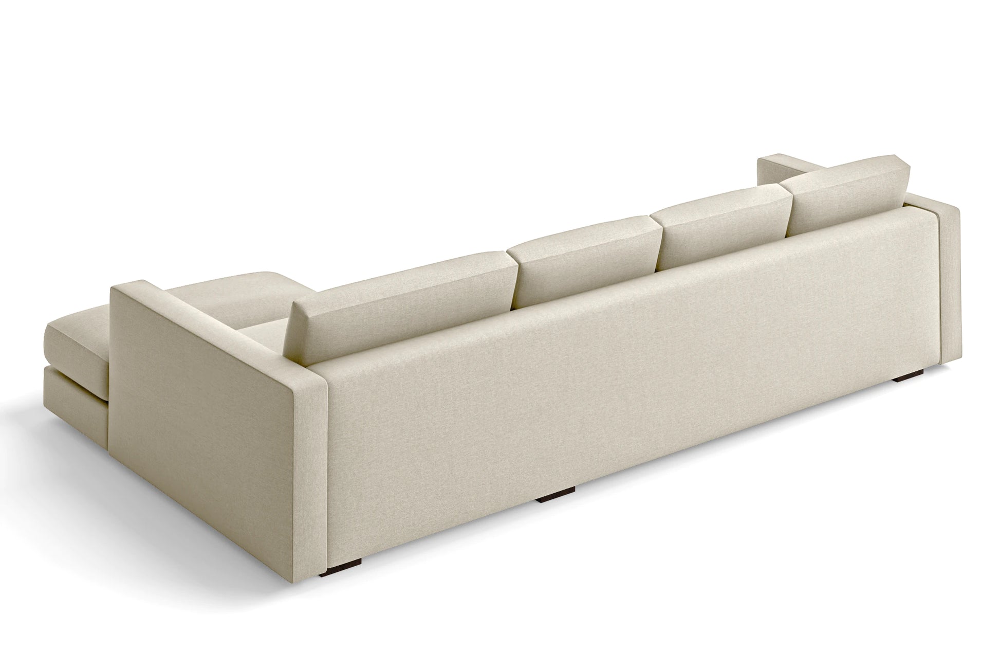 Messina 4 Seater Right Hand Facing Chaise Lounge Corner Sofa Cream Linen Fabric