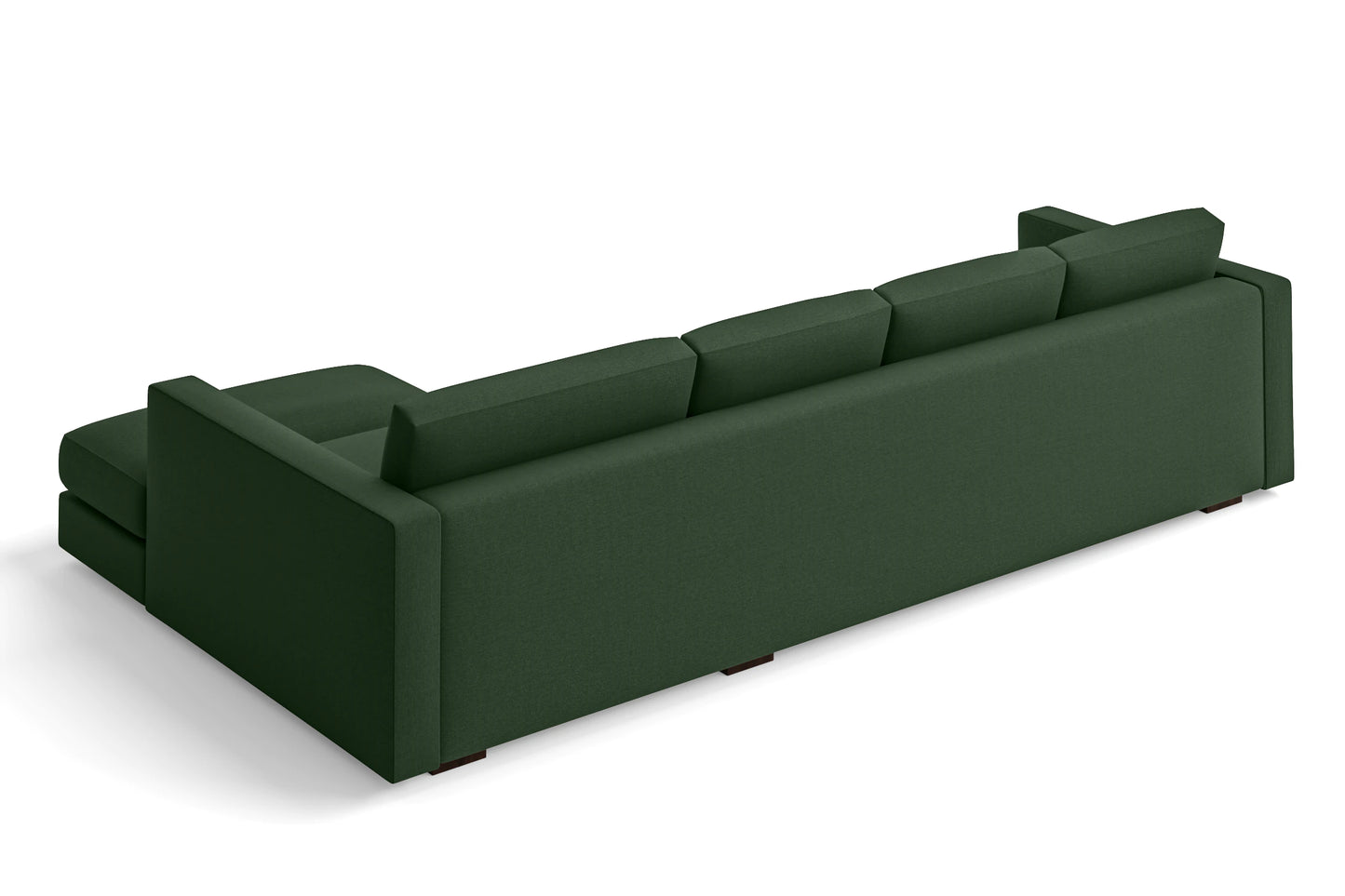 Messina 4 Seater Right Hand Facing Chaise Lounge Corner Sofa Forest Green Linen Fabric