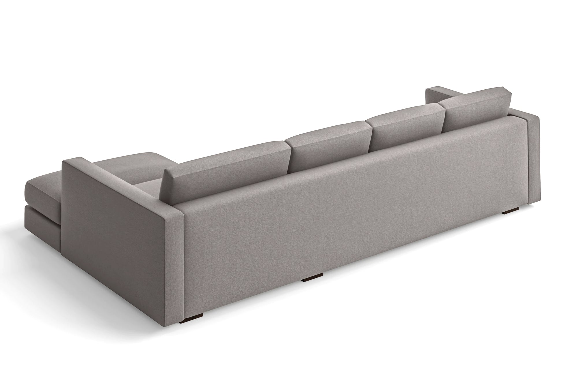 Messina 4 Seater Right Hand Facing Chaise Lounge Corner Sofa Grey Linen Fabric