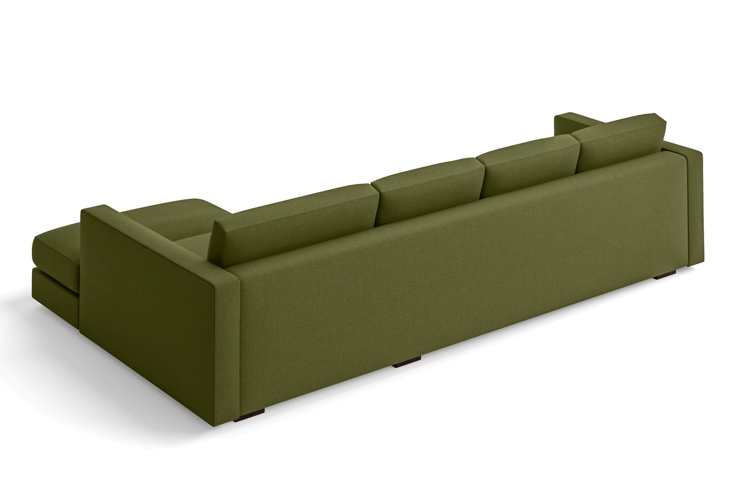 Messina 4 Seater Right Hand Facing Chaise Lounge Corner Sofa Olive Linen Fabric