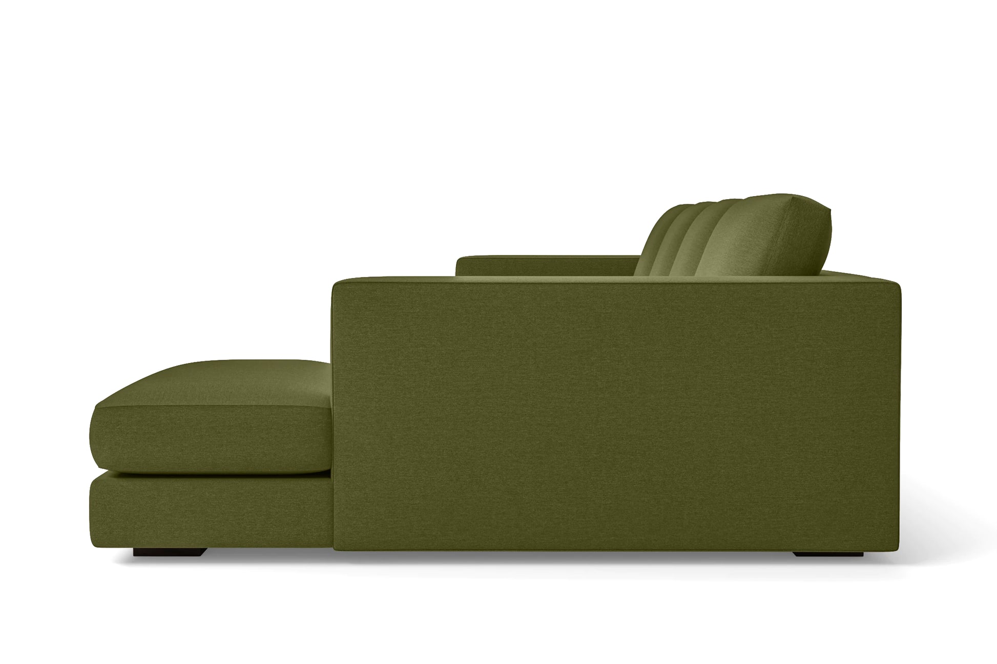 Messina 4 Seater Right Hand Facing Chaise Lounge Corner Sofa Olive Linen Fabric