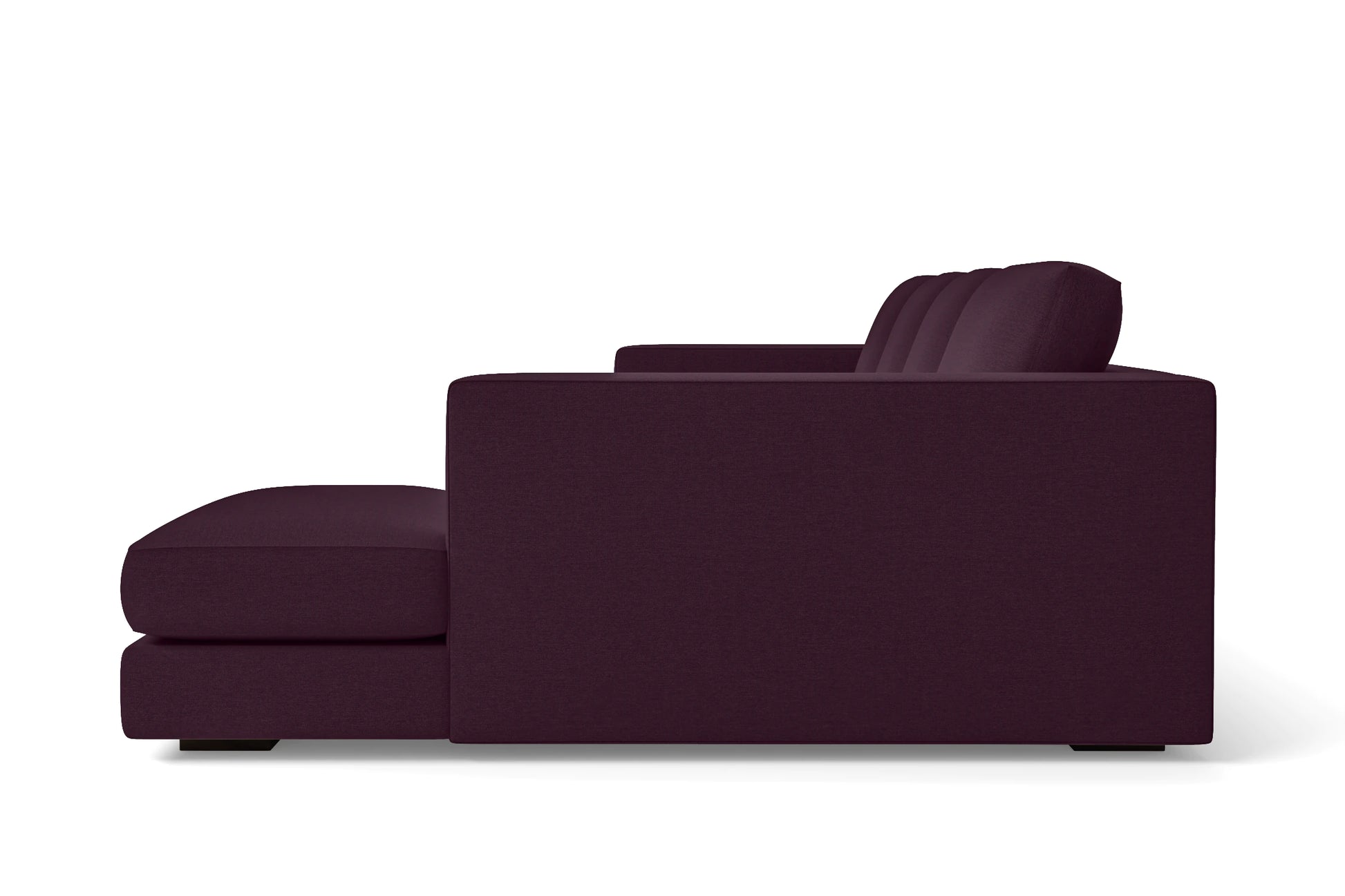 Messina 4 Seater Right Hand Facing Chaise Lounge Corner Sofa Purple Linen Fabric