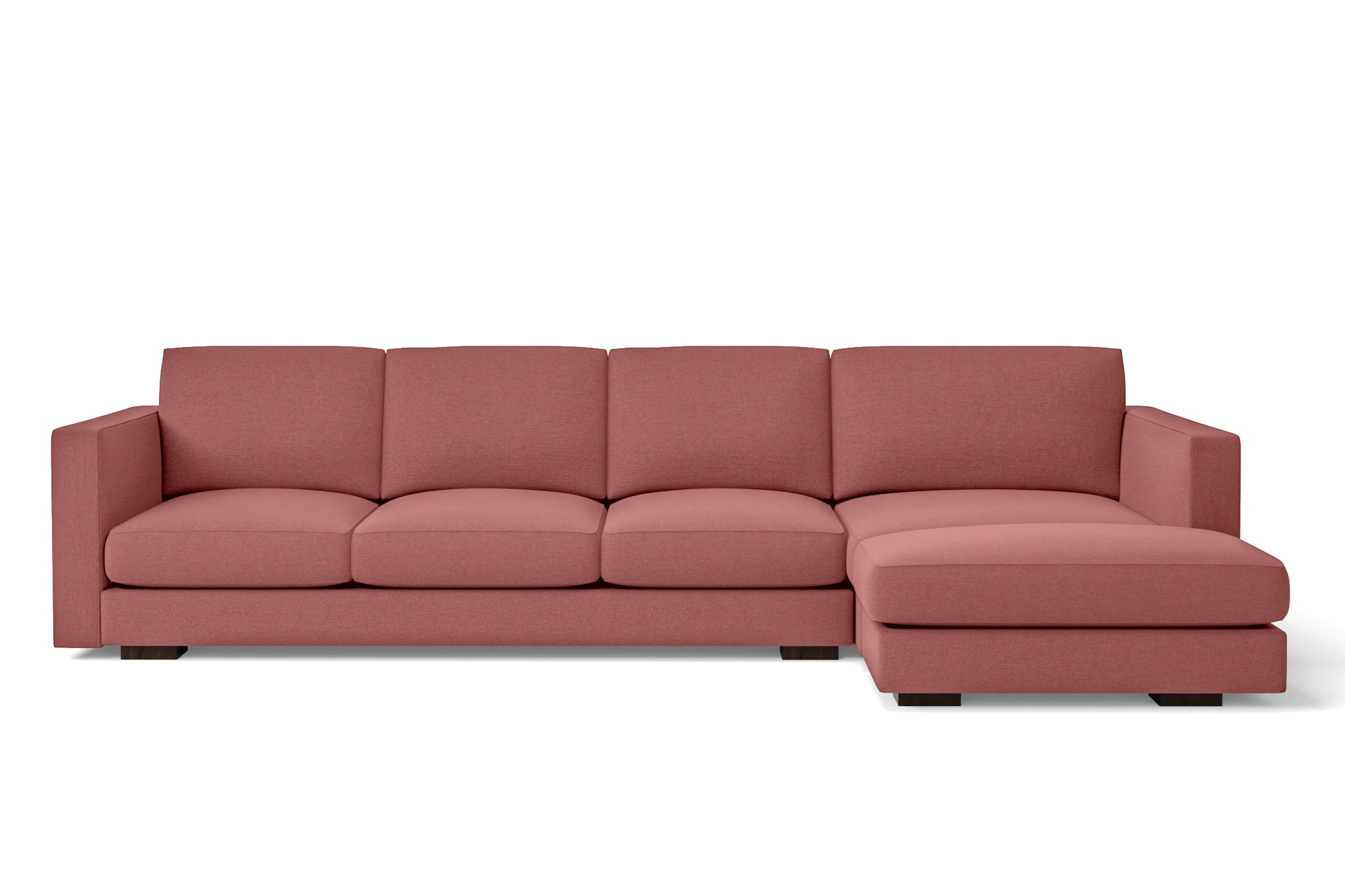 Messina 4 Seater Right Hand Facing Chaise Lounge Corner Sofa Rose Pink Linen Fabric