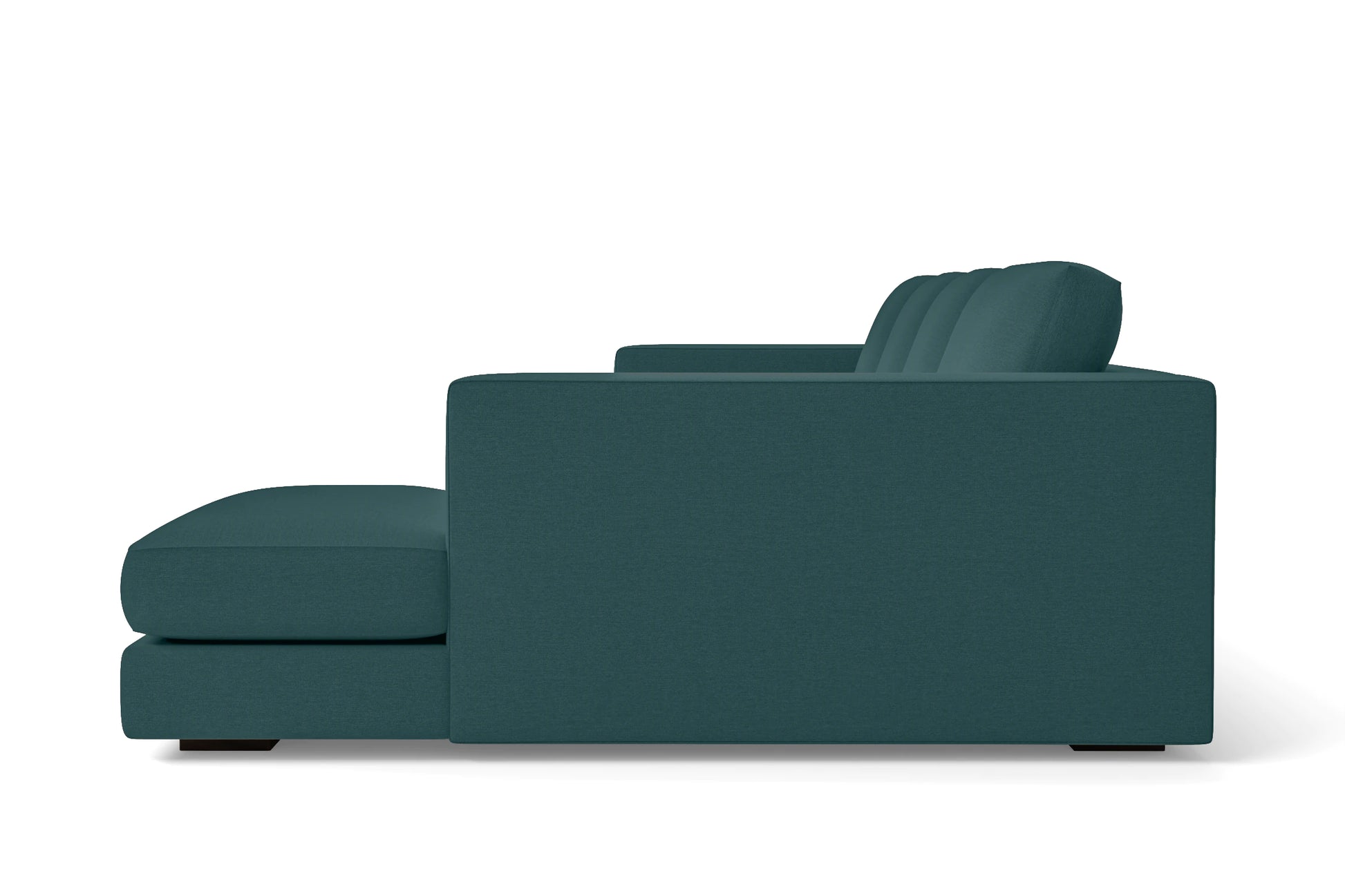 Messina 4 Seater Right Hand Facing Chaise Lounge Corner Sofa Teal Linen Fabric