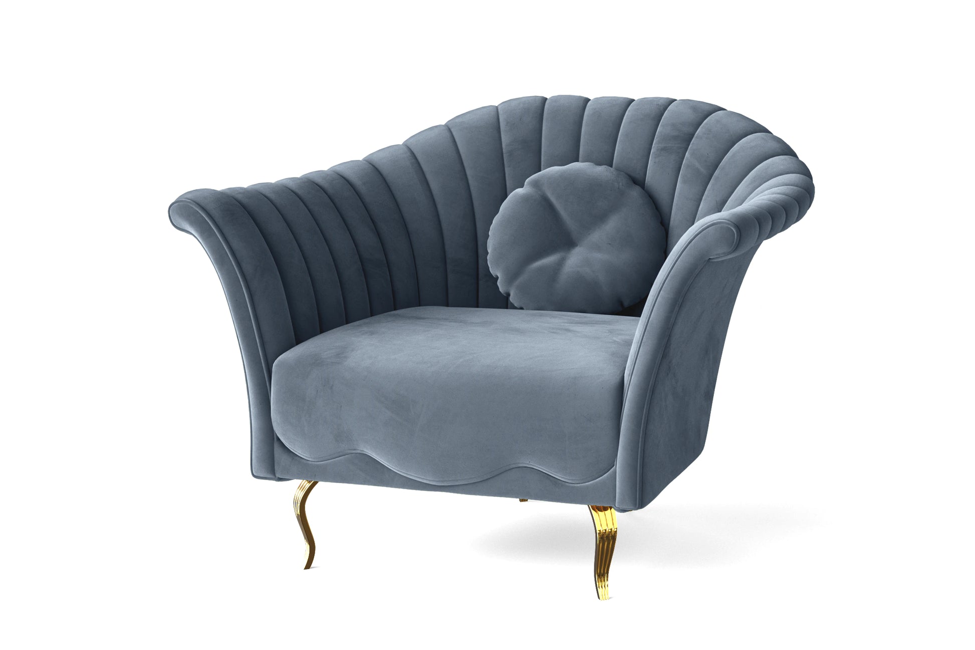 Milan Armchair Baby Blue Velvet