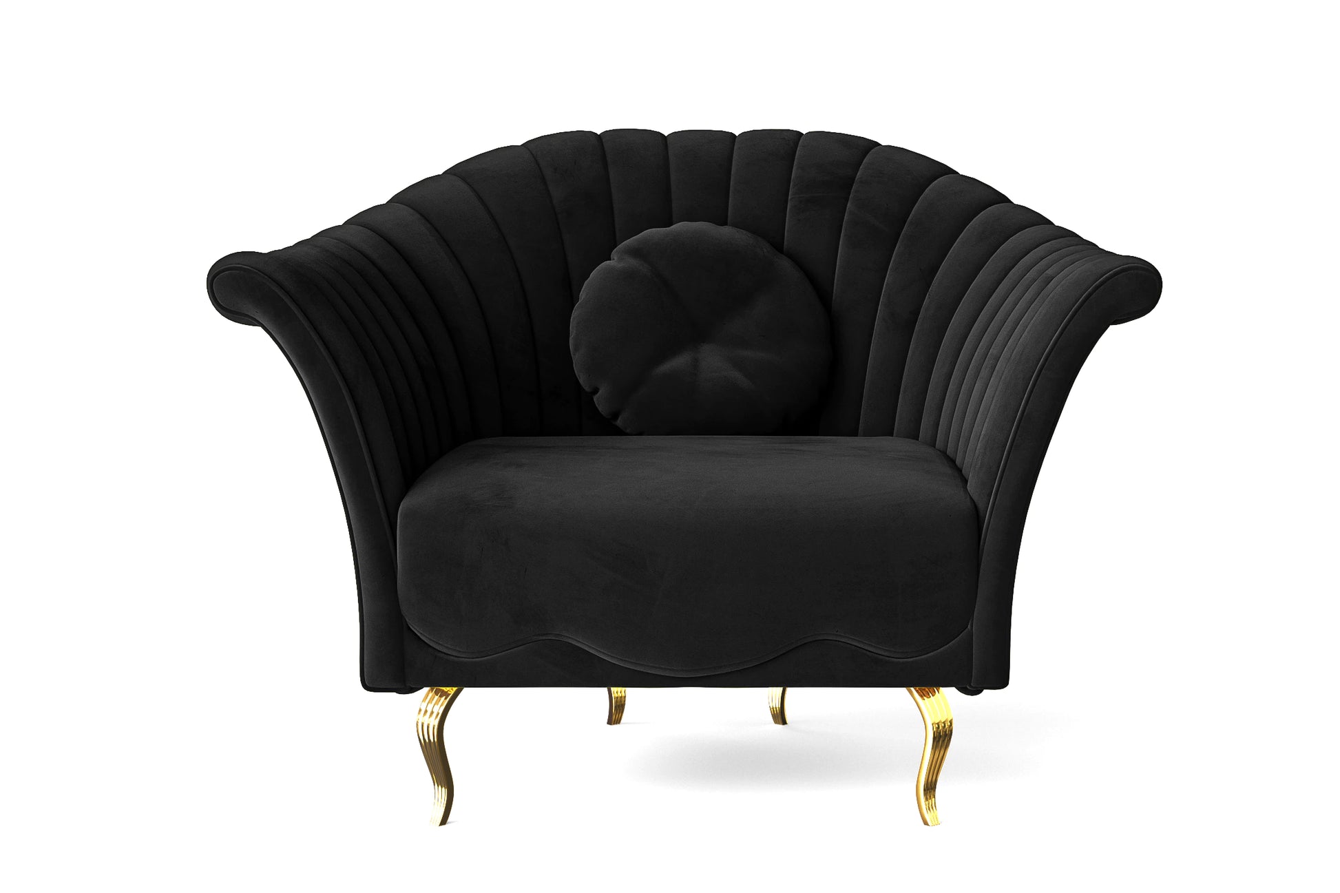 Milan Armchair Black Velvet