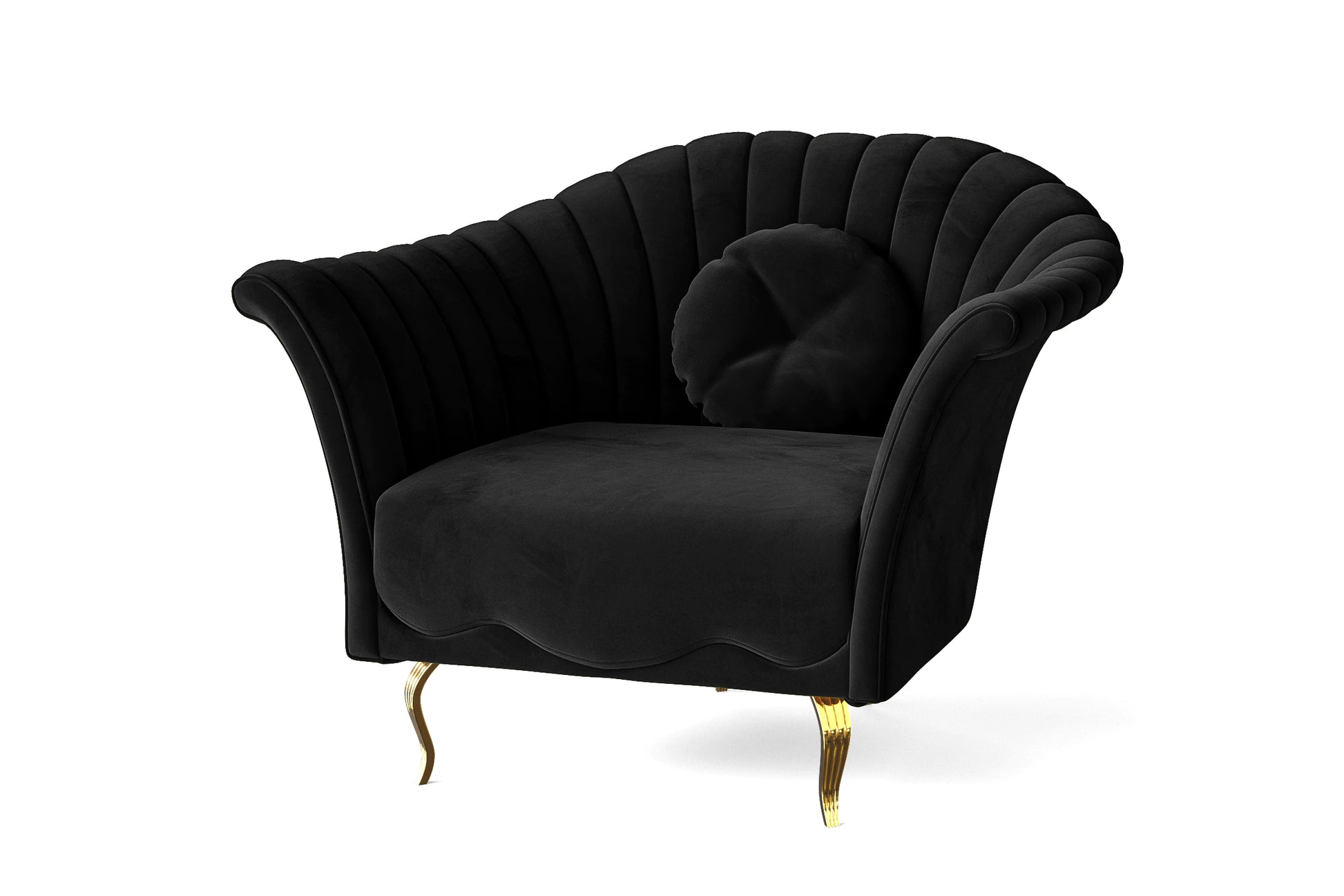 Milan Armchair Black Velvet