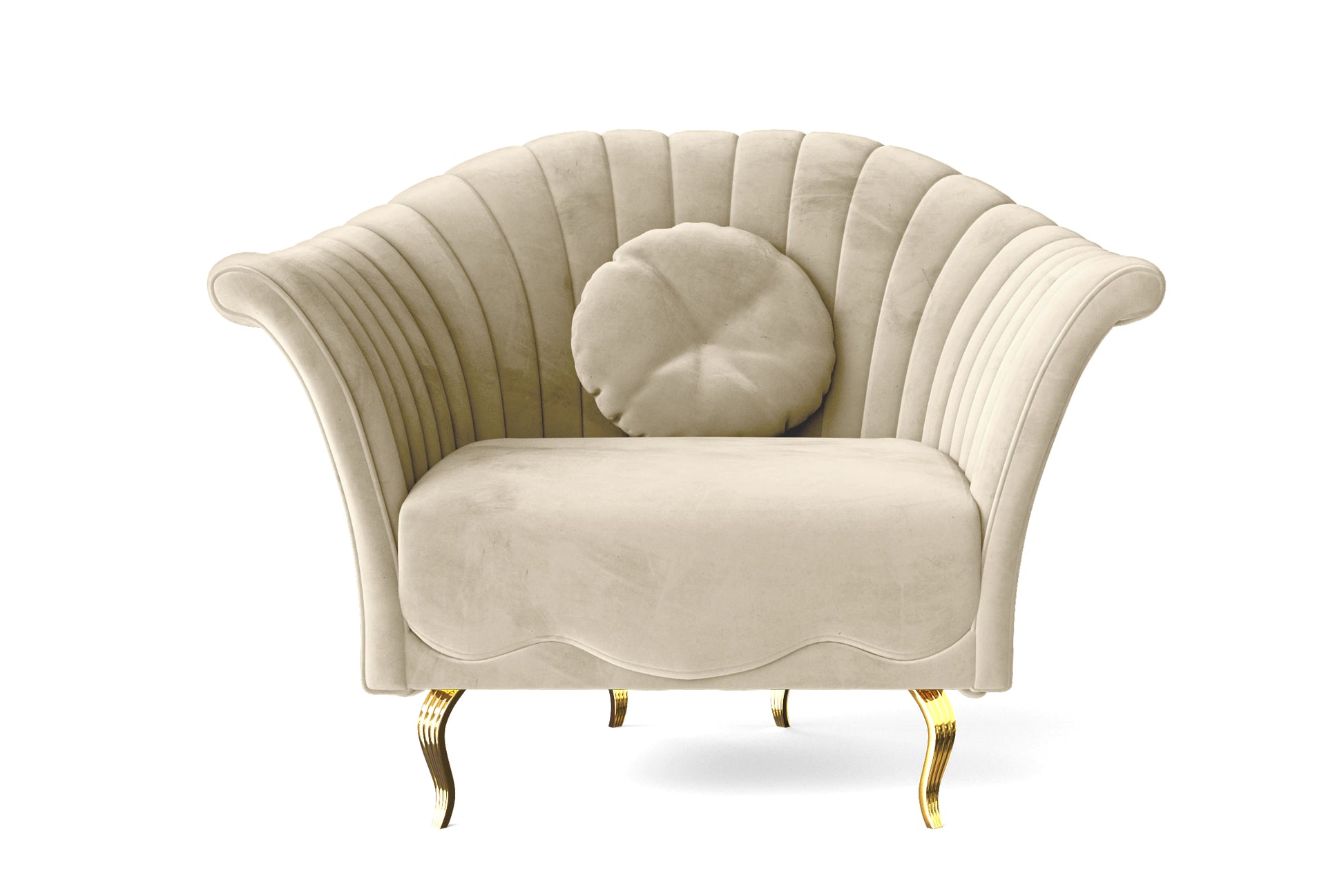 Milan Armchair Cream Velvet