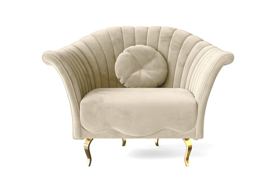 Milan Armchair Cream Velvet