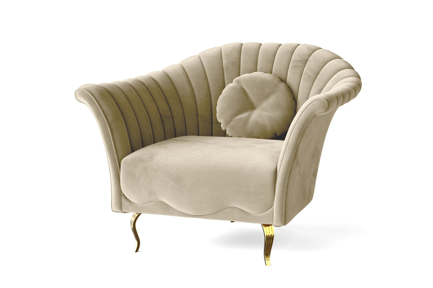 Milan Armchair Cream Velvet