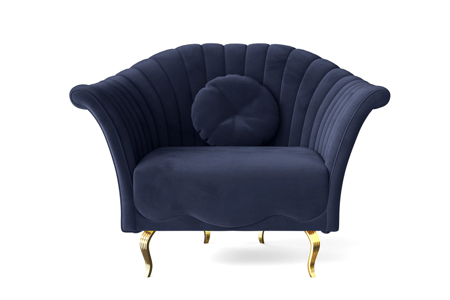 Milan Armchair Dark Blue Velvet