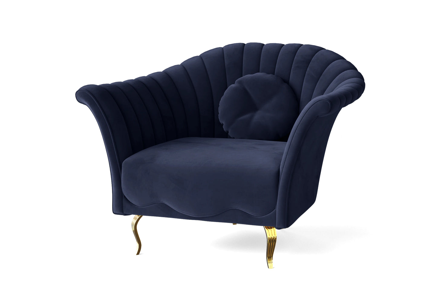 Milan Armchair Dark Blue Velvet