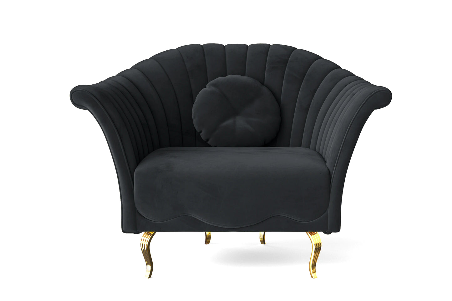 Milan Armchair Dark Grey Velvet