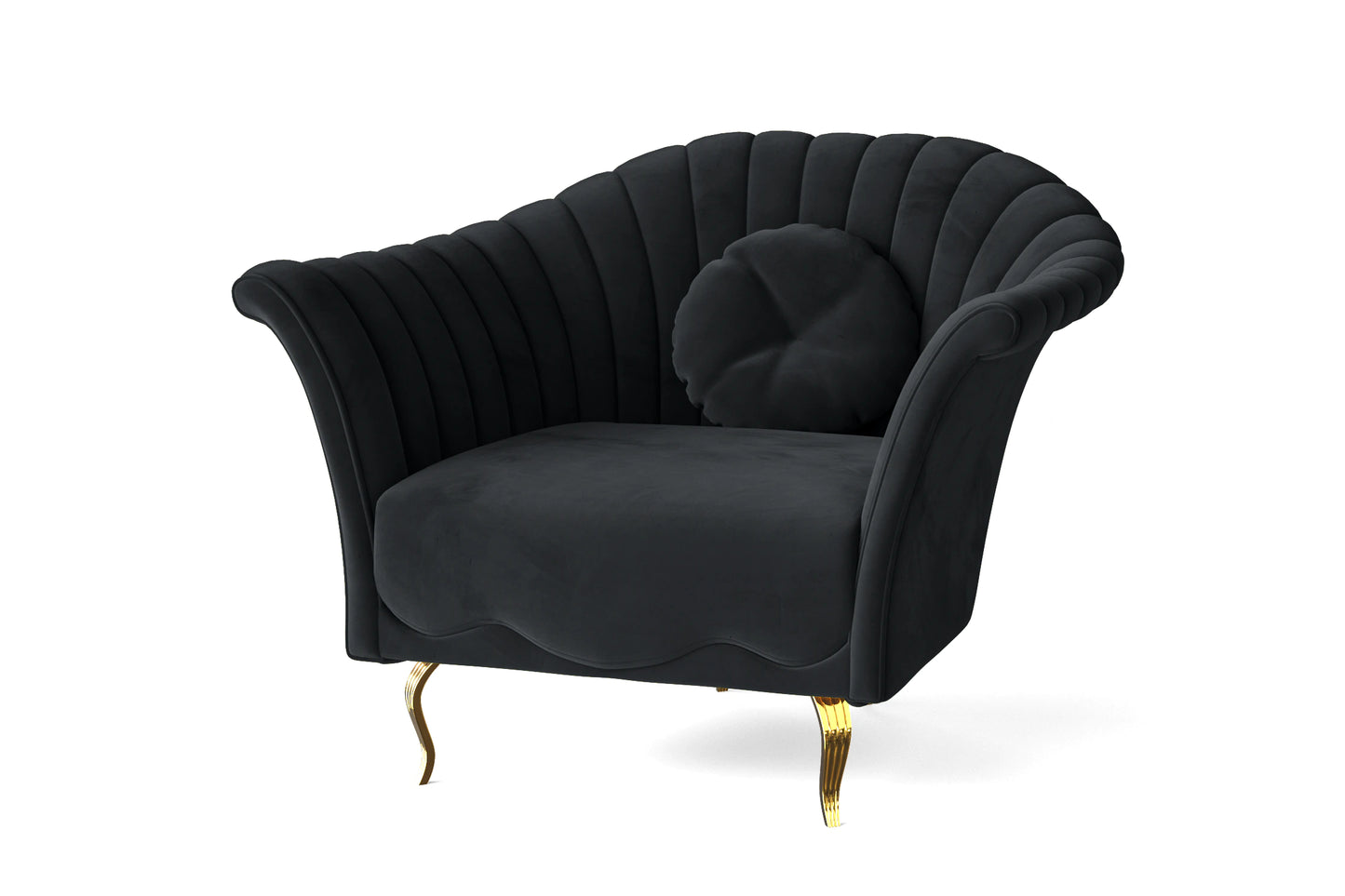 Milan Armchair Dark Grey Velvet