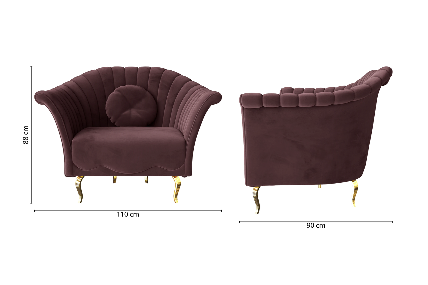 Milan Armchair Grape Velvet