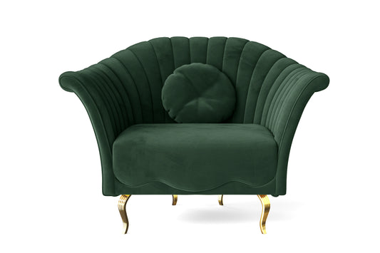 Milan Armchair Green Velvet