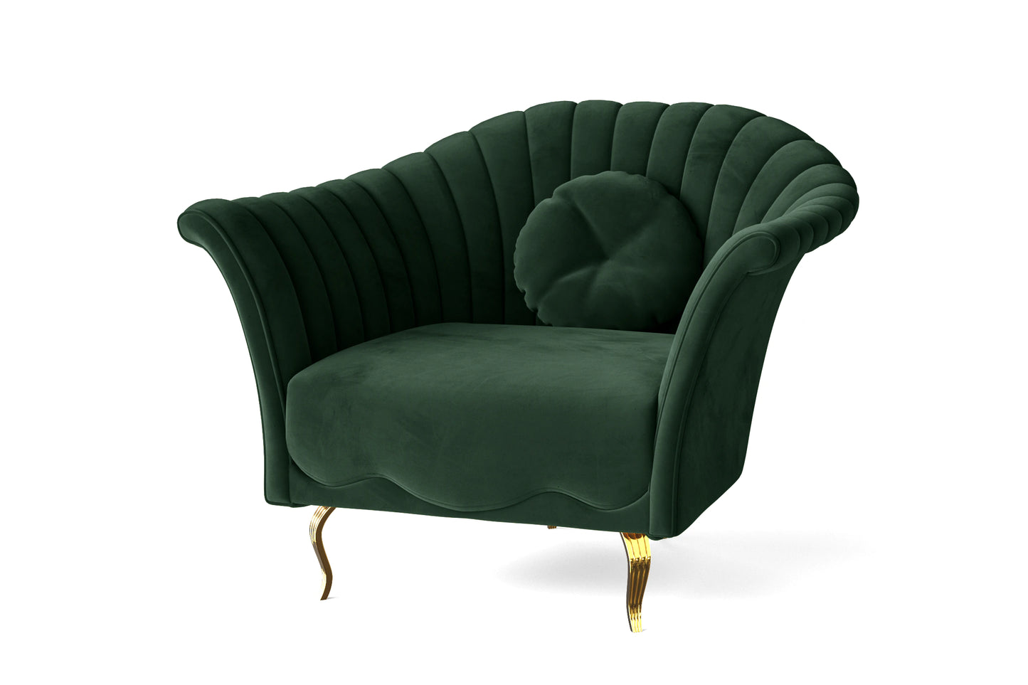 Milan Armchair Green Velvet