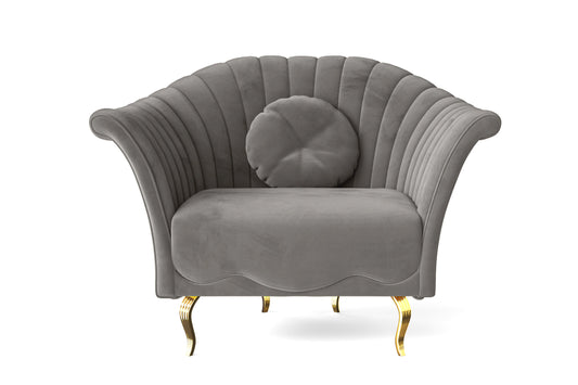 Milan Armchair Grey Velvet