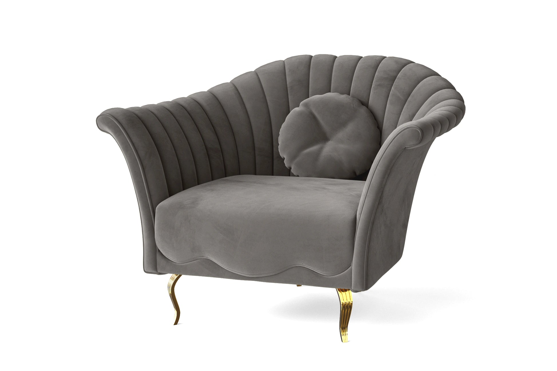 Milan Armchair Grey Velvet