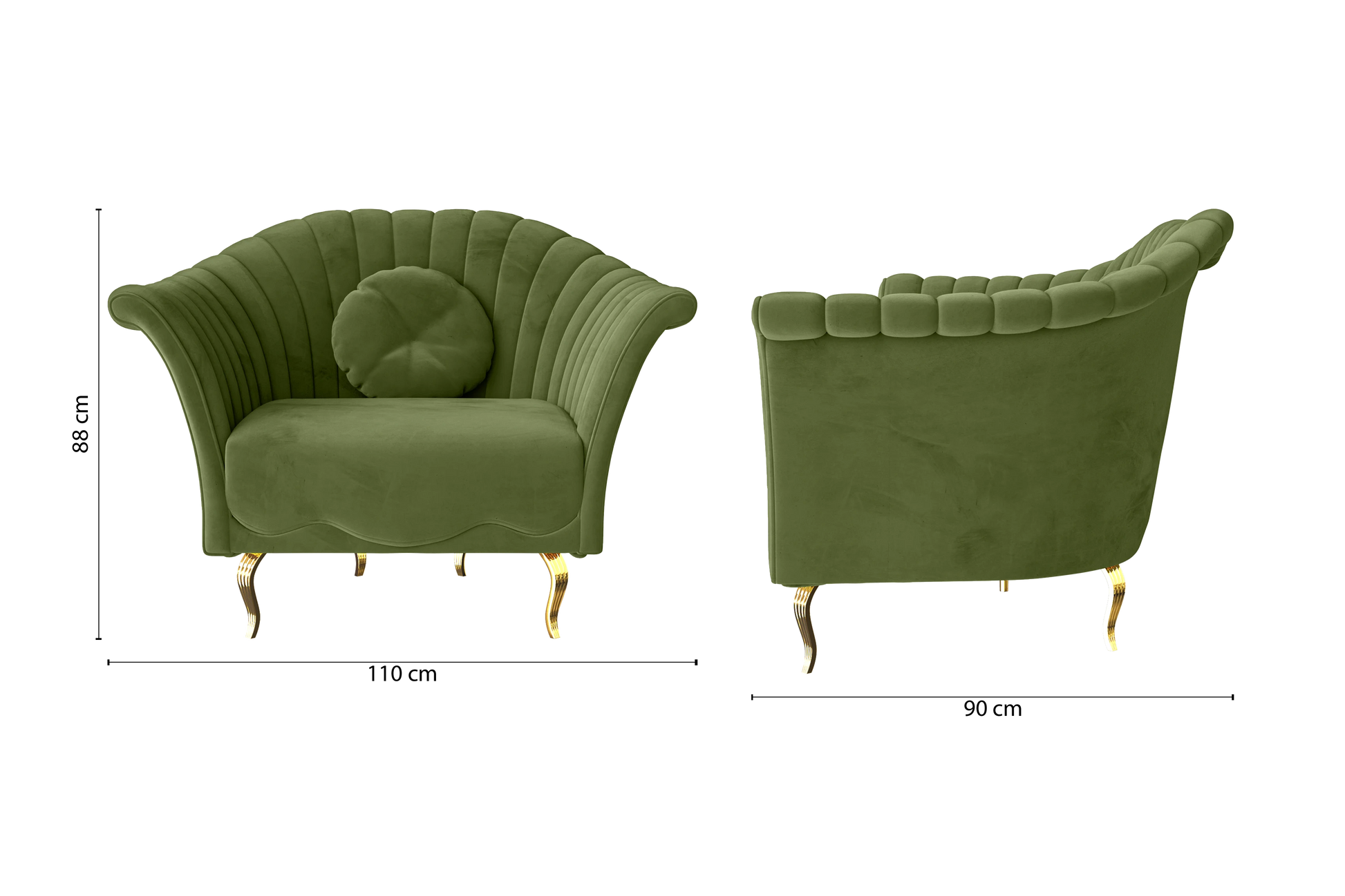 Milan Armchair Lime Velvet