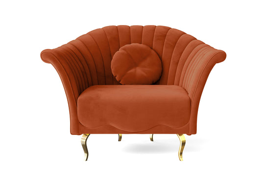 Milan Armchair Orange Velvet