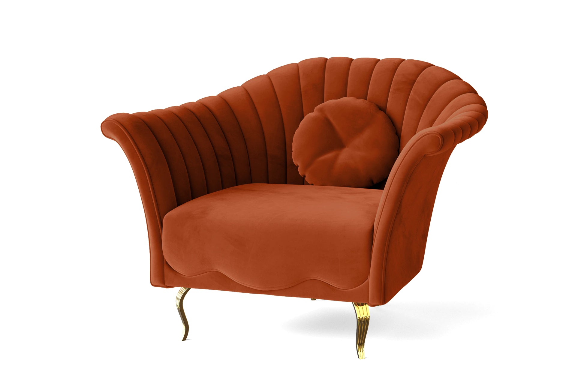 Milan Armchair Orange Velvet