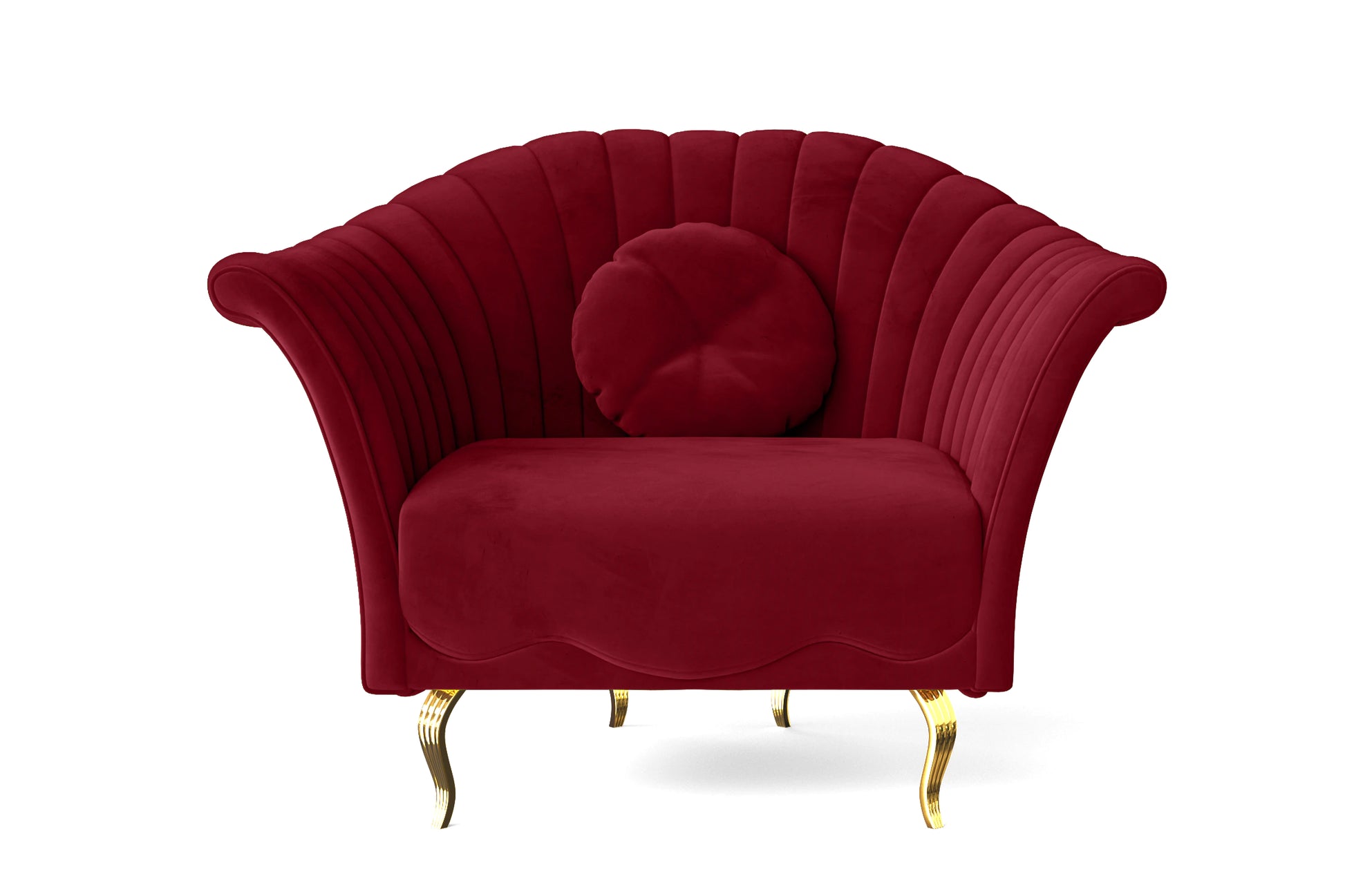 Milan Armchair Red Velvet