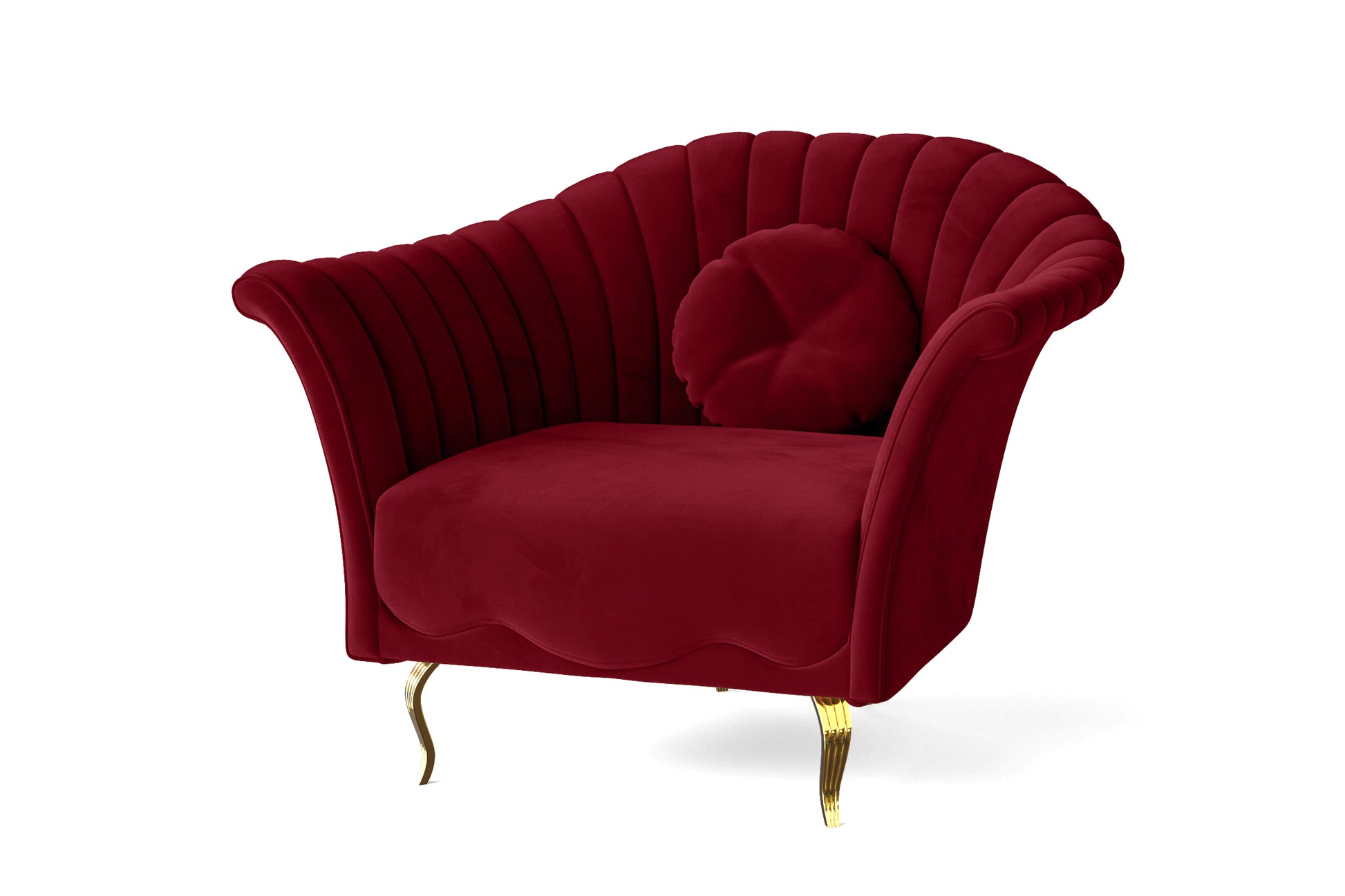 Milan Armchair Red Velvet