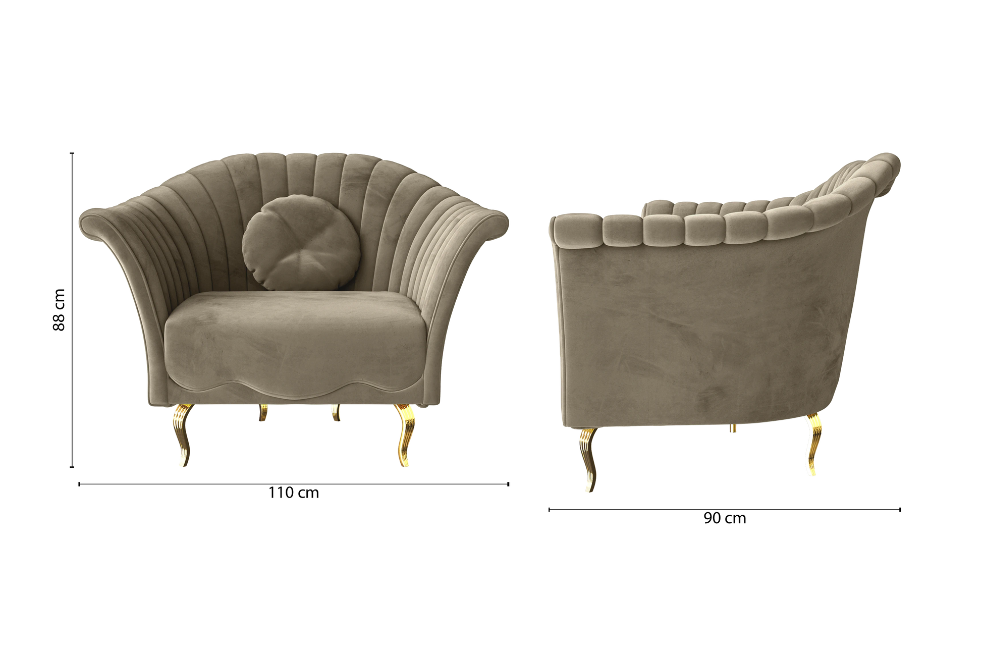 Milan Armchair Sand Velvet