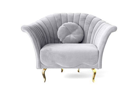 Milan Armchair Silver Velvet