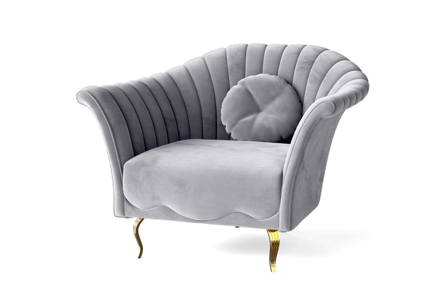 Milan Armchair Silver Velvet