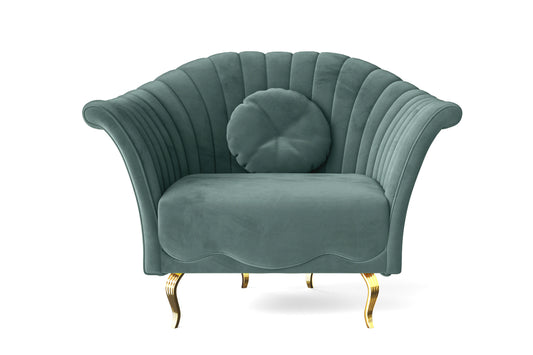 Milan Armchair Teal Velvet