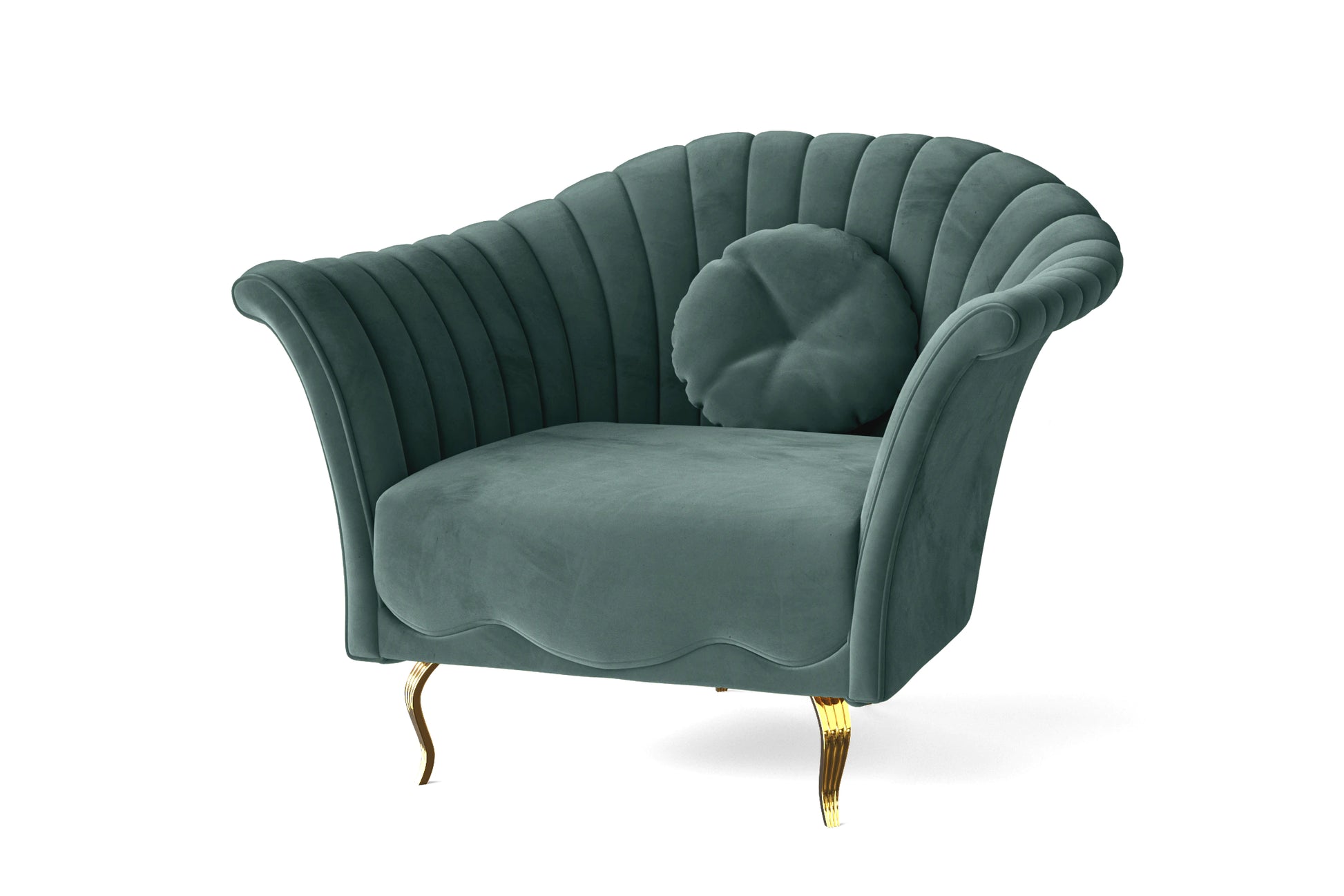 Milan Armchair Teal Velvet