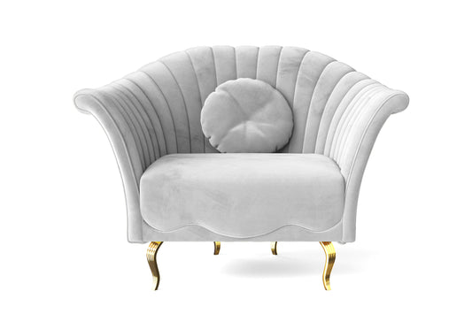 Milan Armchair White Velvet