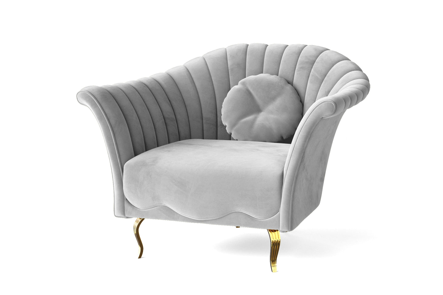 Milan Armchair White Velvet