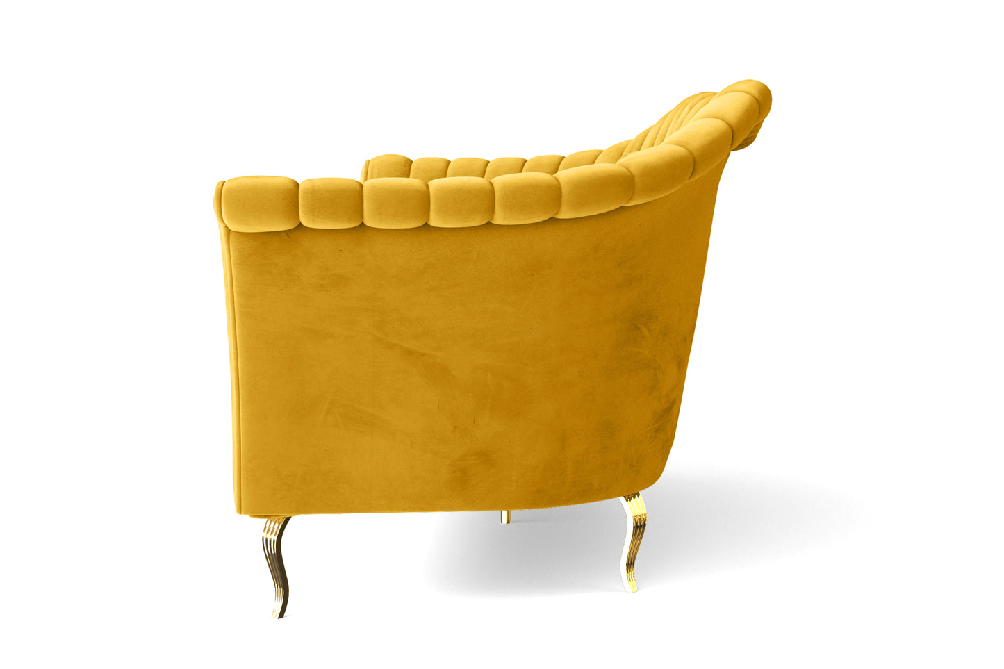 Milan Armchair Yellow Velvet