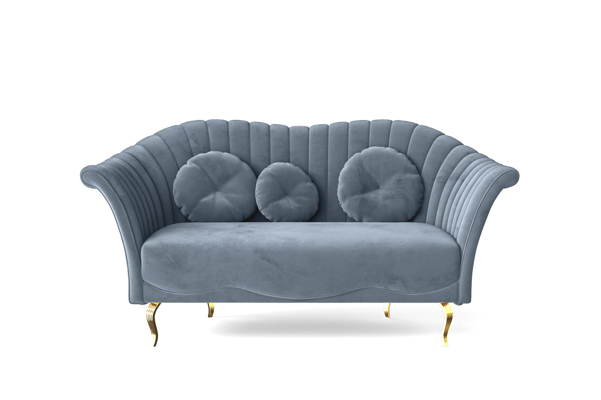 Milan 2 Seater Sofa Baby Blue Velvet