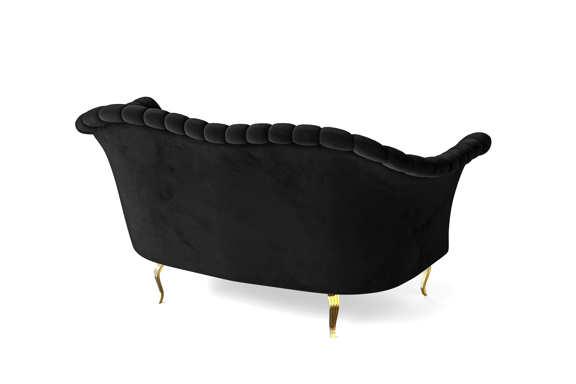 Milan 2 Seater Sofa Black Velvet