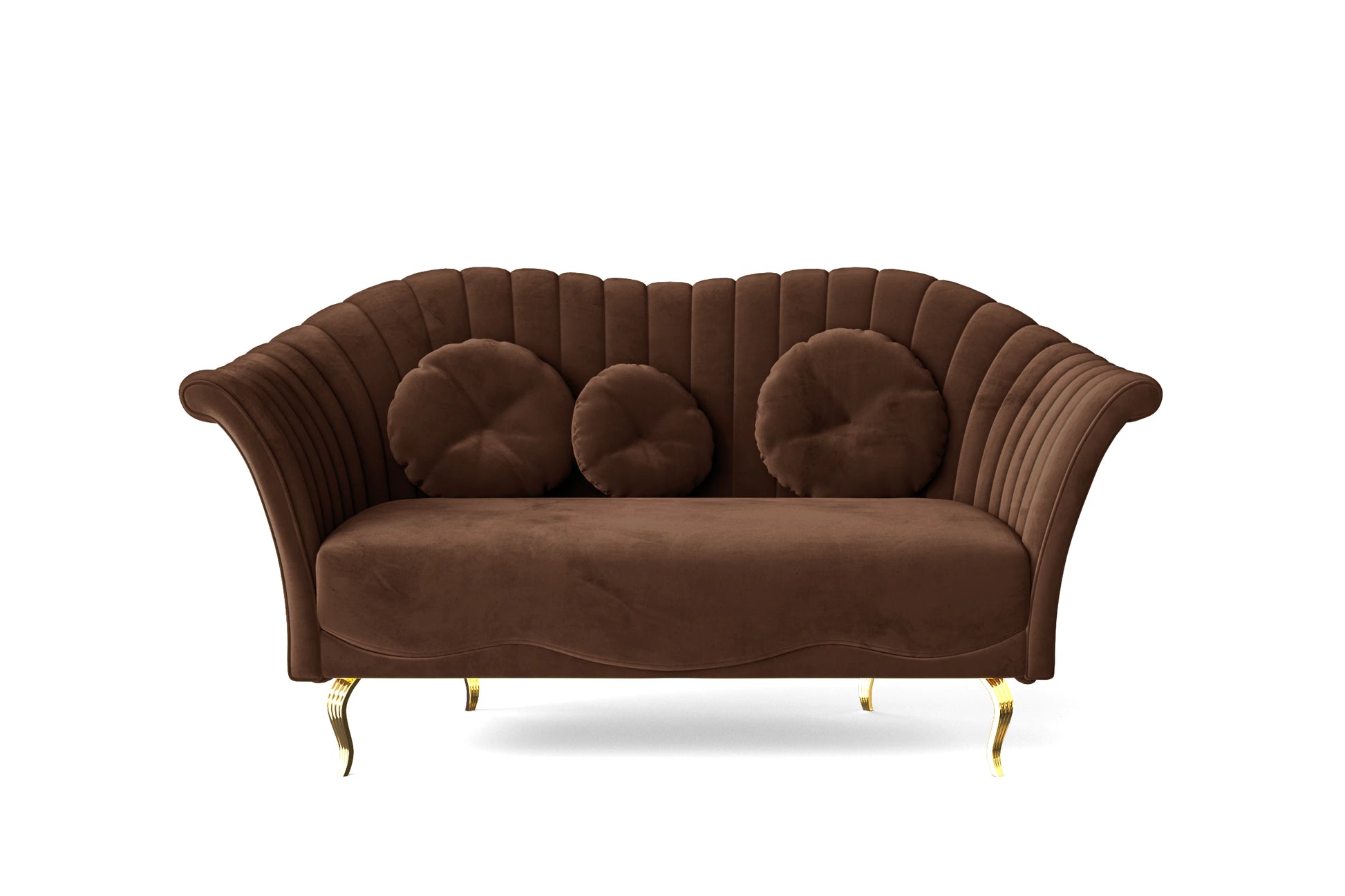 Milan 2 Seater Sofa Coffee Brown Velvet